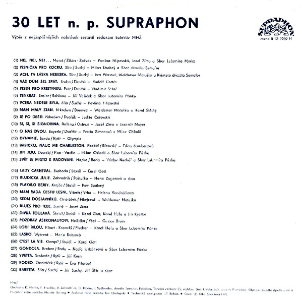 30 Let N. P. Supraphon
