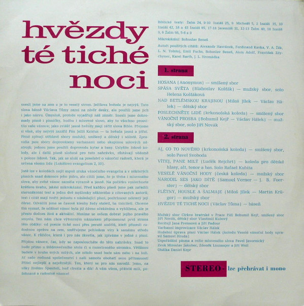 Hvězdy té tiché noci – Křesťanské Vánoce v slovu a písni