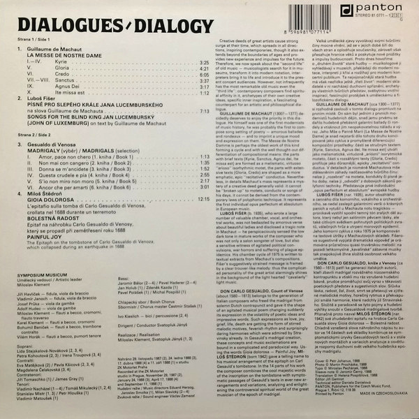 Guillaume de Machaut, Luboš Fišer, Gesualdo Di Venosa, Miloš Štědroň – Dialogue